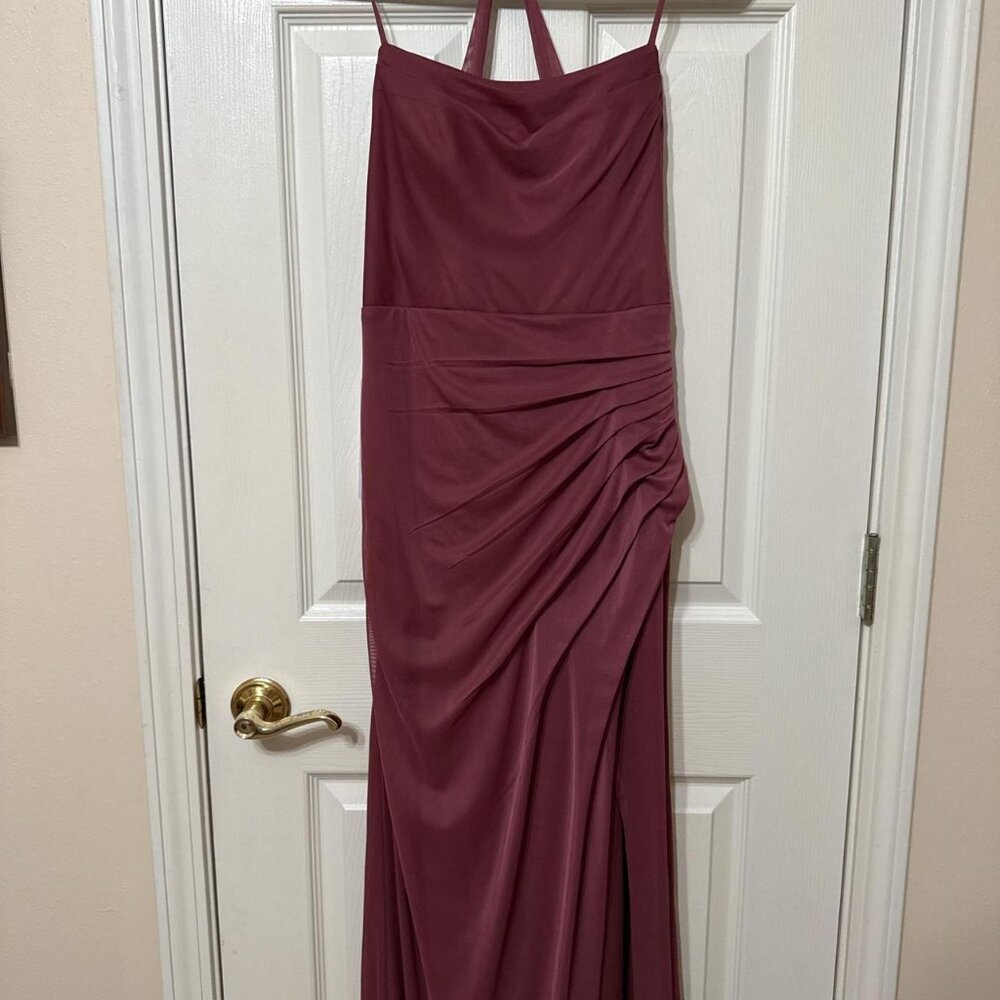 Azazie rose colored new with tag maxi dress
